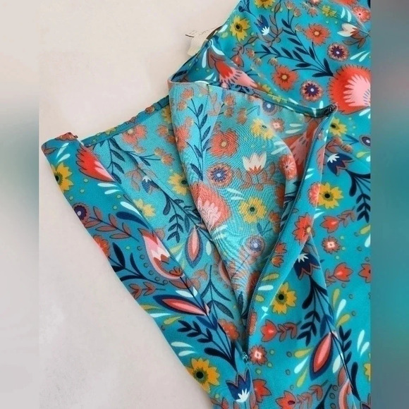 || BODEN || crop, wide legged pants, floral, zip closure, size 14 - Picture 6 of 7